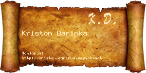 Kriston Darinka névjegykártya